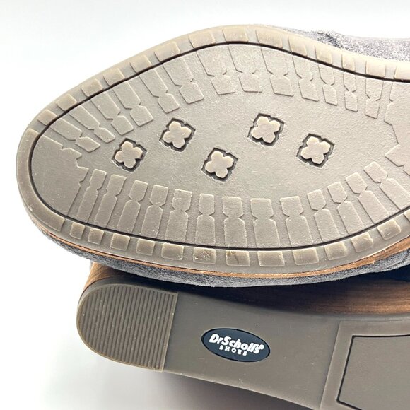 11W 11 WIDE WIDTH Dr Scholls Dakota Gray Microsuede Wedge Ankle Boots Shoes - Picture 10 of 13